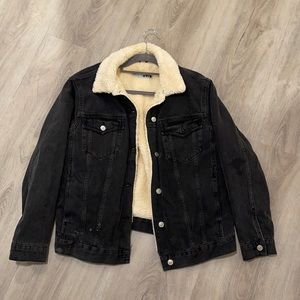 Topshop Sherpa Lined Denim Jacket